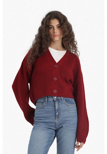 Defacto Regular Fit V Yaka Hırka U2052az25wnbr456 Bordo Defacto Regular Fit V Yaka Hırka U2052az25wnbr456 Bordo