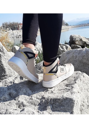 Dunlop 2243 Bej Renk Fuspetli Ortapedik Boğazlı Spor Ayakkabı AYKSAYAK-000504