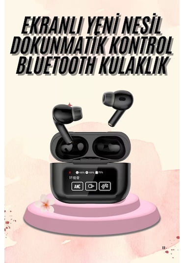Kulak İçi Bluetooth Kulaklık Ekranlı Müzik Dinleme Çağrı Cevaplama Siyah