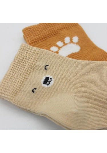 Bistyle Bear Penye Soket Çorap 2'li Bs10116 Bej Bej