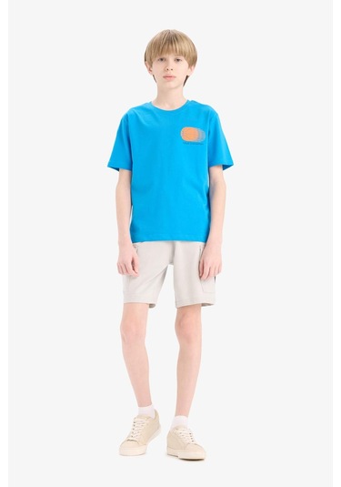 DeFacto Erkek Çocuk Bisiklet Yaka Baskılı Kısa Kollu Tişört E0175A825HSBE168 DeFacto Erkek Çocuk Bisiklet Yaka Baskılı Kısa Kollu Tişört E0175A825HSBE168