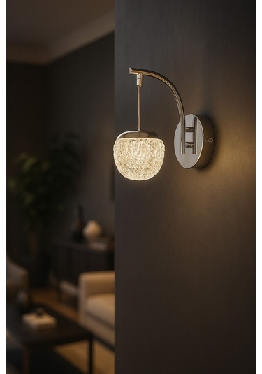 Milly Aplik 3 Renk Ledli Sarı-beyaz-gün Işığı Modern Akrilik Duvar Apliği -krom Krom