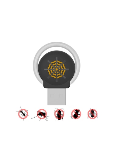 Cbtx Atmosfer Işığı İle USB Araba Fare Ultrasonik Sivrisinek Böcek Kovucu Siyah