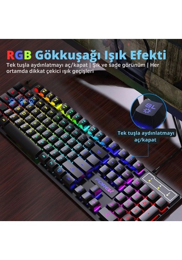 Shopytech Rgb Aydınlatmalı 104 Tuş Gaming Klavye Usb 2.0 Mekanik Tuş Hissi Fn Kısayolları