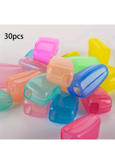 Willowhaven 30 Adet Renkli Diş Fırçası Kılıfı - Seyahat İçin Taşınabilir Toz Koruma