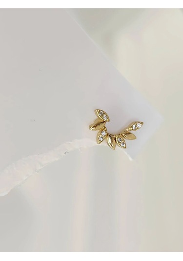 Buğday Başak Arpa Model Kıkırdak Piercing Tragus Helix Altın Gold Renk Küpe Gold