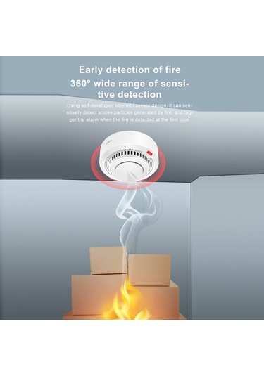 Yaozixa Tuya Wifi Akıllı Duman Alarmı, 85db Ses, 360 Algılama, Ev/depo/hotel Uygun, Pil Yok Aaa Gereklidir
