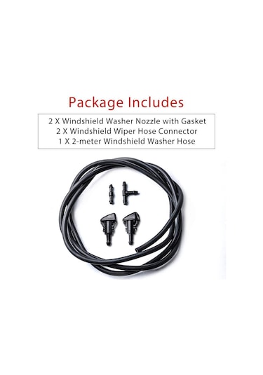 Reedark Chrysler/dodge/jeep/ram İçin 2 Metre Hortumlu 2 Bağlantılı Cam Yıkama Nozulu Seti - Net Görüş Sağlar