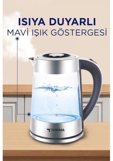 Torima Y-S888-040 Cam Ledli 1500 W 1.8 L Su Isıtıcı