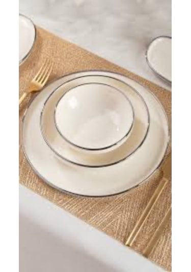 Bernardo Smooth Capel Platin 12 Kişilik 55 Parça Yemek Takımı Krem