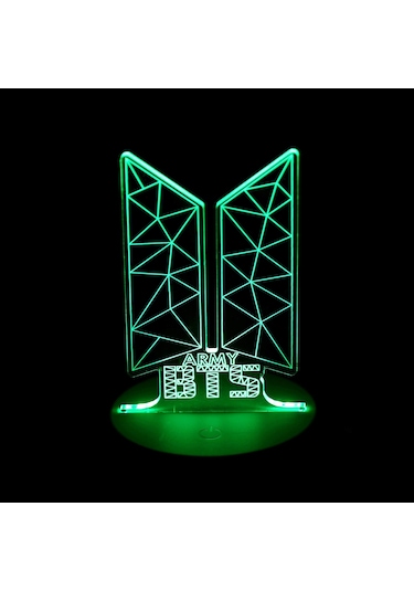 Skycity Bts Army Hediyesi 16 Renkli Akrilik Led Masa Lambası, Usb Ve Uzaktan Kumanda İle Yatak Odası Işığı 14x6cm Beyaz