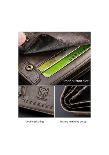 Createtech Kahverengi Bull Captain 037 Erkek Deri Cüzdan - Ehliyet & Para Bozukluğu Kahverengi