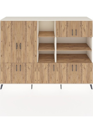 Hyperion Dolap 14 Raflı 9 Kapaklı 220x44x163 Aytaşı-çam Aytaşı-çam