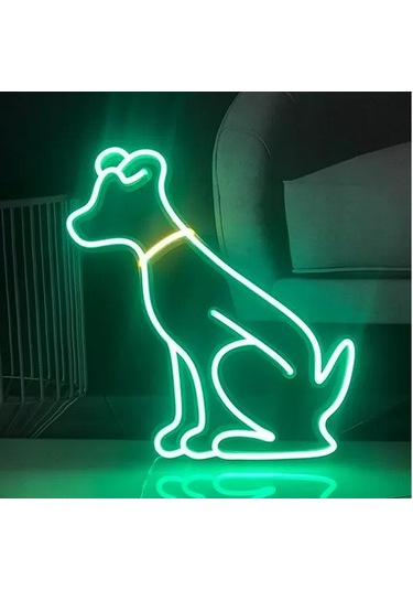 Led Işıklı Köpek Duvar Tablo