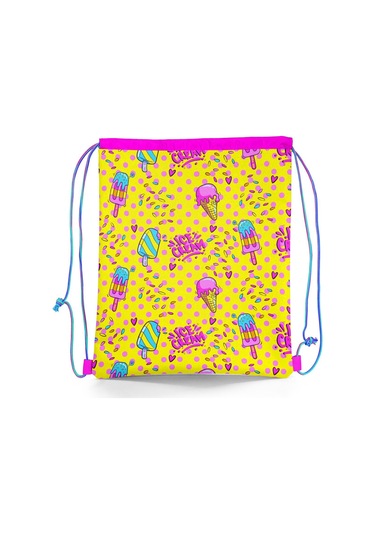 Coral High Kids Mixed Dondurma Desenli İpli Büzgülü Sırt Çantası 12652 Sarı