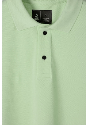 Erkek Mint Yeşil Slim Fit Polo Yaka T-shirt Mint Yeşil