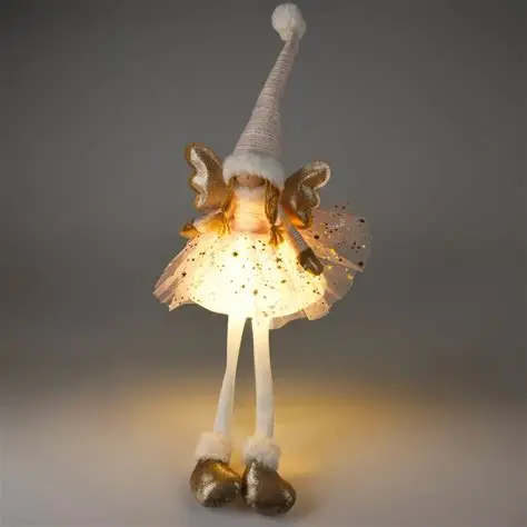 Led Melek Kız Pembe 60cm