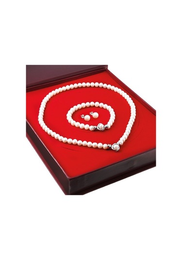 Chavin Inci Küçük Broş Gümüş Kolye Bileklik Küpe Takımı Set Ds48