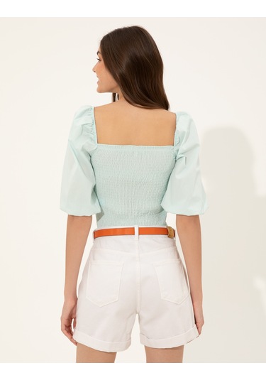 Pierre Cardin Kadın Aqua Kısa Kollu Bluz 50252152-vr007 Aqua
