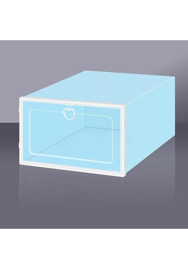 Pembe 2 Adet Ayakkabı Kutusu Kalp Çekme Halkası İle Kolay Montaj Plastik Çekmece Tipi Ayakkabı Kutusu Ev Depolama Pembe