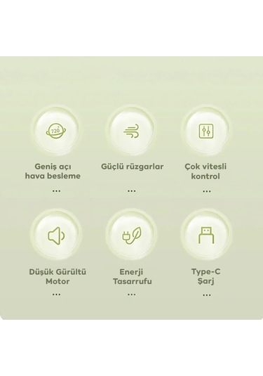 Ally S21 Şarjlı Fan Ergonomik Ev Ofis Sessiz Vantilatör- 5775