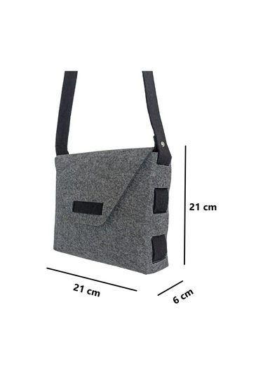 Kız Çocuk Omuz Çantası Keçe Sağlıklı Dikişsiz Etkinlik Günlük Çanta Gri-siyah Gri