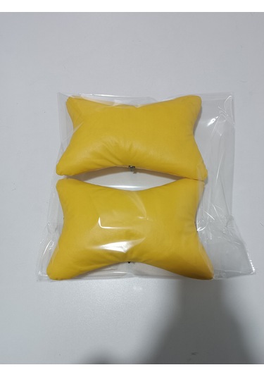 Deri Kelebek Boyun Yastık 2 Li Sarı