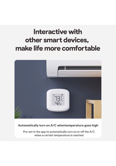 Mufunye Zigbee Akıllı Sıcaklık Ve Nem Sensörü - Alexa & Google Uyumlu, Lcd Ekranlı, Ev İçi İzleme, Zigbee Ağ Geçidi Gerektirir Pil Dahil Değil