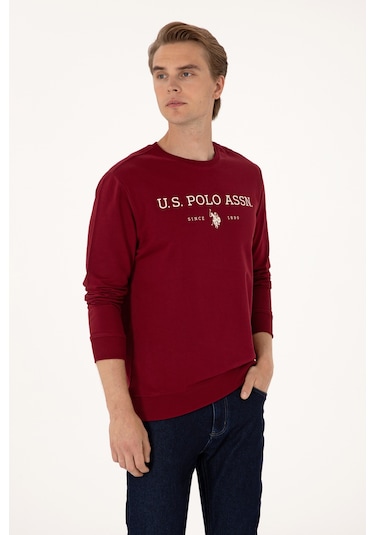 U.S. Polo Assn. Erkek Regular Fit Bisiklet Yaka Bordo İnce Basic Sweatshirt 50313743-VR014 U.S. Polo Assn. Erkek Regular Fit Bisiklet Yaka Bordo İnce Basic Sweatshirt 50313743-VR014