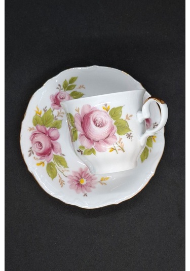 Winterling Kirchenlamitz Vintage Duble Kahve Fincanı 2 Parça 180 Ml Pembe-yeşil