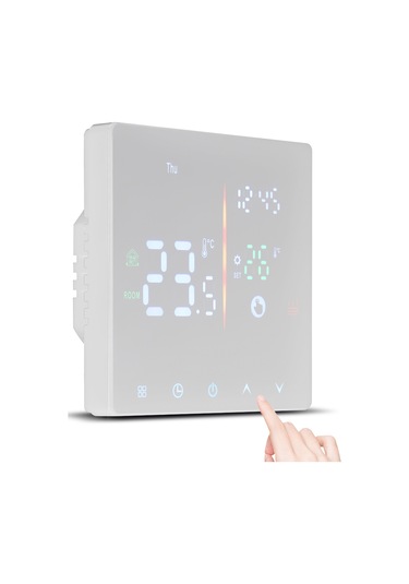 Reedark Beyaz 16a Akıllı Termostat: Tam Dokunmatik Kontrol, Çocuk Kilidi, Ntc Sensörü, Otomatik/manuel Mod, Durum Belleği - Wifi Yok