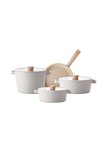 Neoflam Fika Cam Kapaklı Alüminyum Döküm Tencere Seti