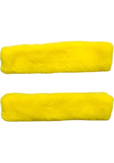 Peluş Seyahat Emniyet Kemer Pedi Kılıfı 2'li Sarı