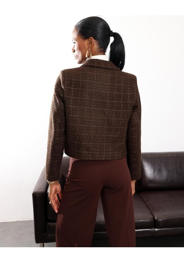Acı Kahve Gold Düğmeli Tüvit Ceket 02014 Acı Kahverengi