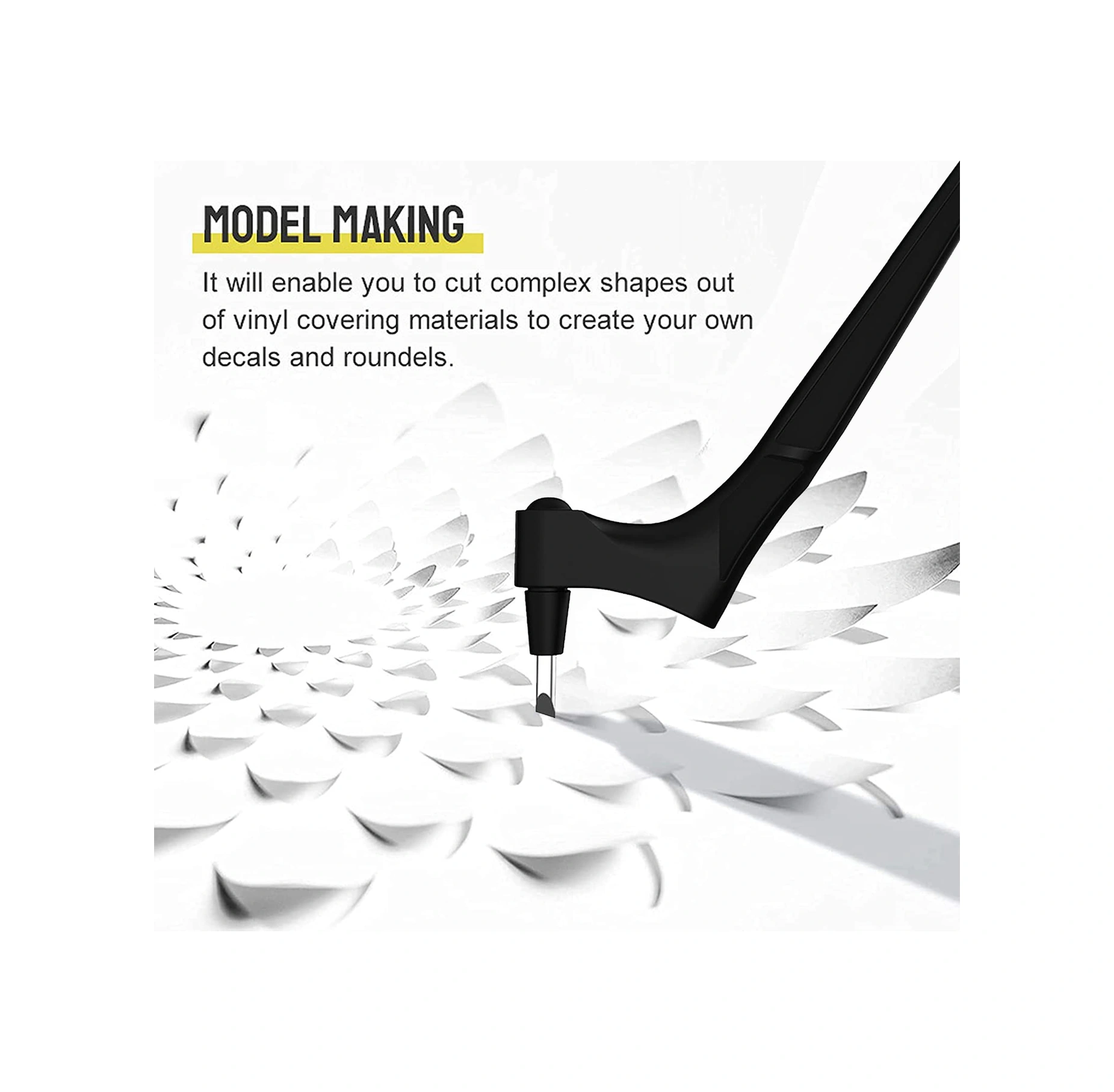 Folinda Stahl Çelik El Kesim Aleti - 360 Döner Bıçaklı, 15 /30 /45 Uçlar, Model Ve Scrapbooking Kâğıt Kesici Siyah