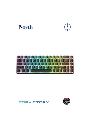 North Odin Pro Wl68 Lightcore Kablosuz Bluetooth Rgb Red Switch Türkçe Siyah Mekanik Gaming Klavye