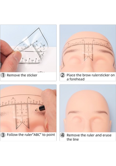 Wezone 10 Adet Tek Kullandırımlık Göz Kaşı Şablonu - Pvc Beyaz Ölçekli Tasarım Aracı, Profesyonel Ve Başlangıçcılar İçin Simetrik Kaş Çizimi Yardımcı Aleti