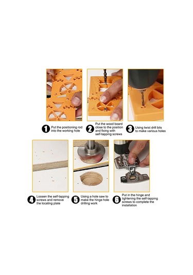 Menteşe Matkap Kombinasyon Seti Menteşe Ahşap İşleme Açıklık Bulucu