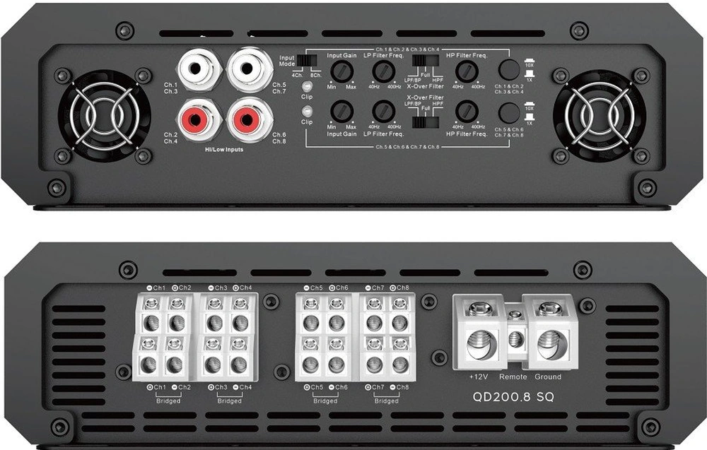 Garaj Dünyası Qd200.8 Sq Qline D Sınıfı 8 Kanal Amplifikatör 4 Ohm 8 200w Rms