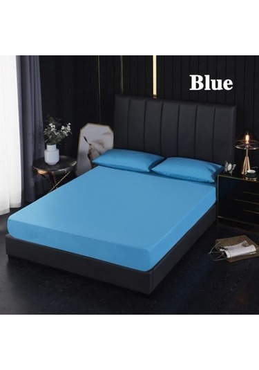 Novahub Mavi Yeni Renkli Yatak Örtüsü Su Geçirmez Yatak Koruyucu Pamuk Yumuşak Ve Rahat Tüm Yatak Boyutlarına Uygun Yıkanabilir Mavi