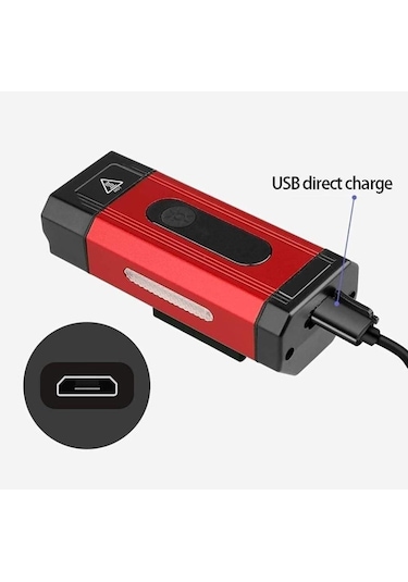 Xbyc 6127 800 Lümen Bisiklet Ön Lamba Far Aydınlatma Usb Şarjlı Mavi Renk Siyah