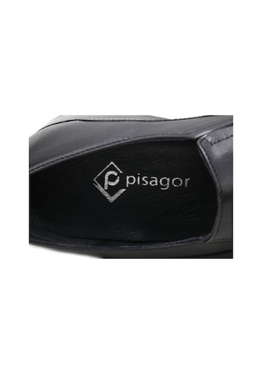 Pisagor Ps-3240 Hakiki Deri Erkek Kösele Klasik Ayakkabı Sıyah