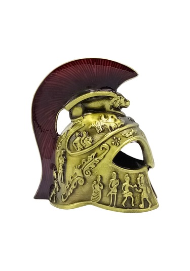 Metal Gold Leonidas Sparta Miğferi Biblo 10 Cm