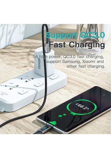 Cbtx Essager Usb-C 100 W 5A Şarj Veri Aktarım Kablosu 2 M