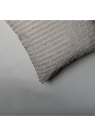 Sezyon Elya Çizgi Desenli 50 50 Gri Kırlent Kılıfı Gri