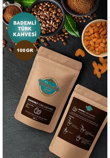 Tarihi Yarımada Kahvecisi Taze Çekilmiş Orta Kavrulmuş ve Öğütülmüş Bademli Türk Kahvesi 100 G
