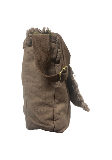 Vintage Salaş Orta Boy Unisex Günlük Çapraz Postacı Tablet Çantası M 32 Cm X 27 Cm Koyu Kahverengi