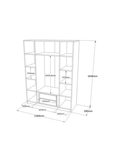 Robinhome Robin Home Montana 4 Kapaklı Çekmeceli Aynalı Gardırop Mo2-Cg