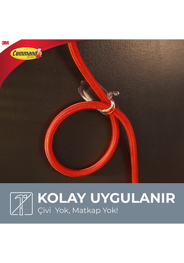 3M Command 17301CLR Orta Boy Klipsli Kablo Düzenleyici