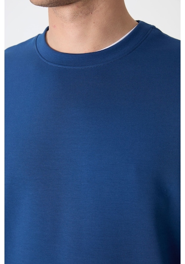 Tommy Life Parlament Basic O Yaka Rahat Form Erkek Sweatshirt - 88053 Parlament Mavi